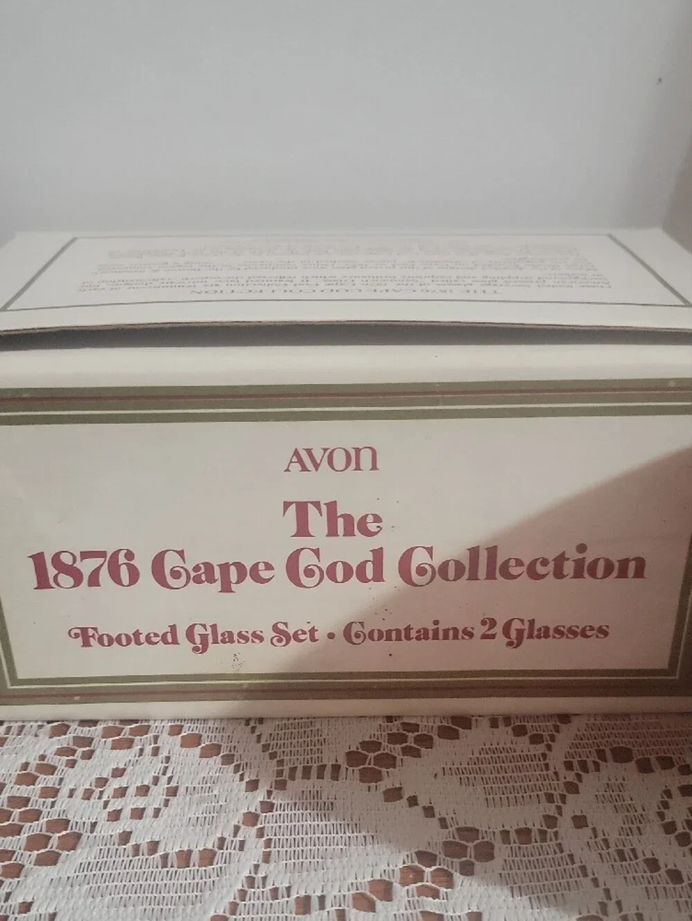 Avon 1876 Cape Cod Collection Footed Glass Set Ruby Red